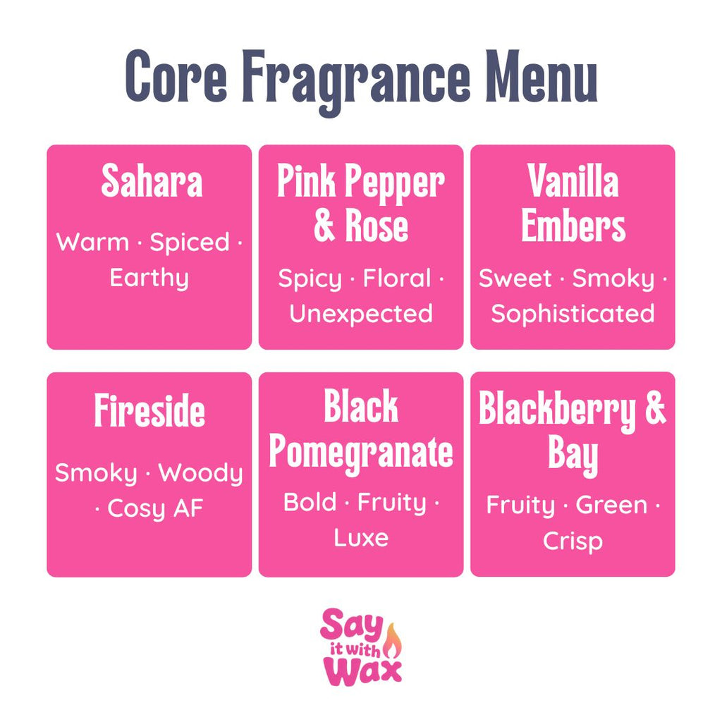 Say it With Wax | Core Fragrance Menu 